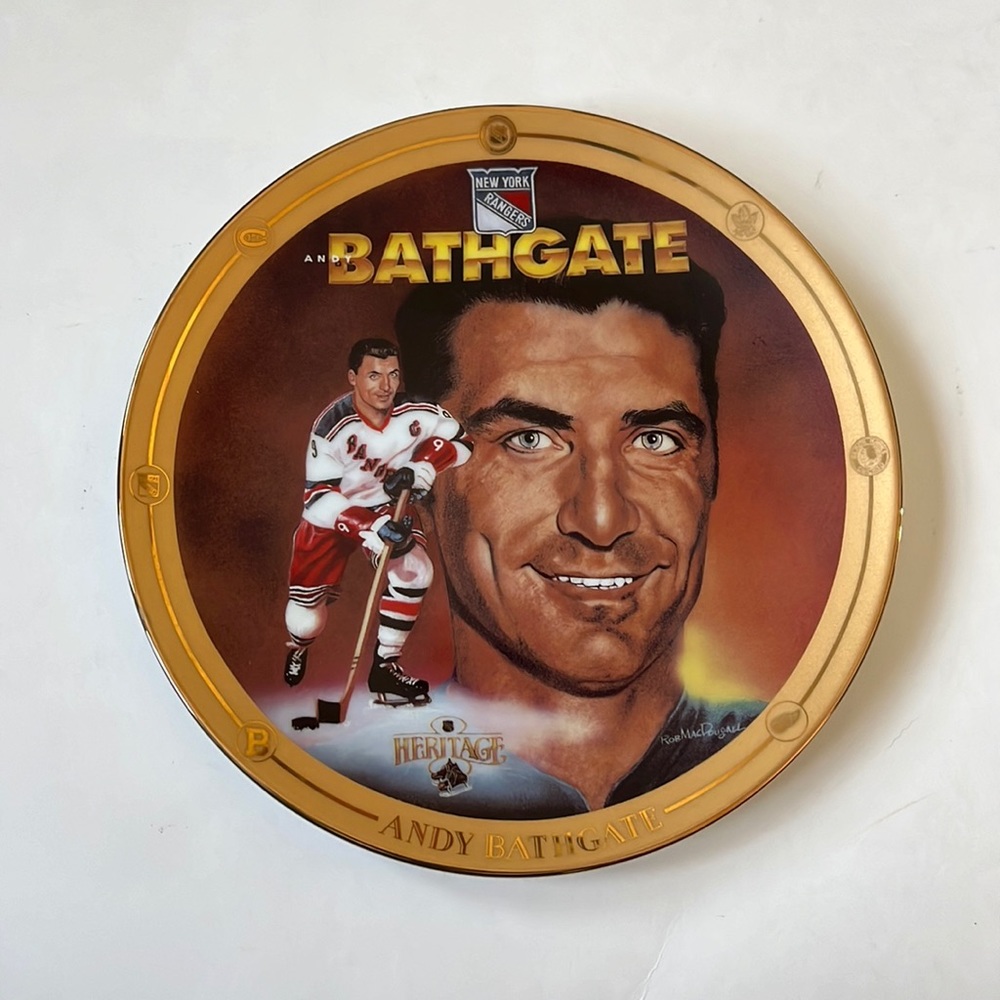 Andy Bathgate Limited Edition Collectors Plate / NHL / 1995